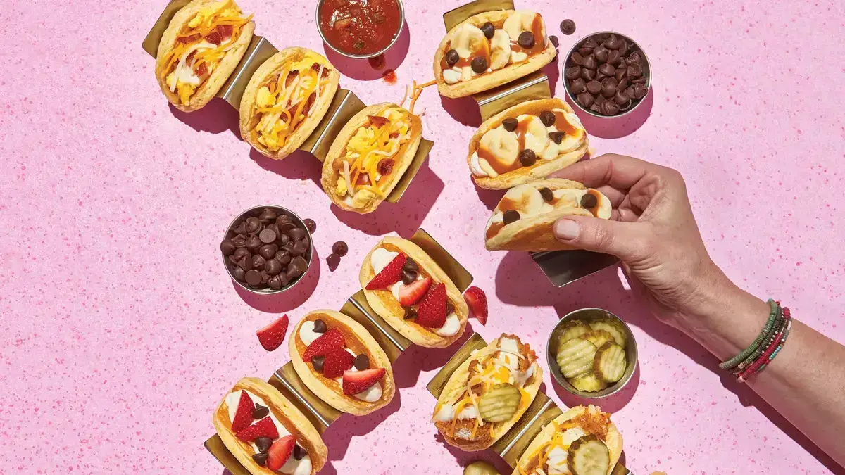 IHOP's limited-time offering: taco pancakes. Sweet or savory, these portable pancake creations deliver a unique dining experience.