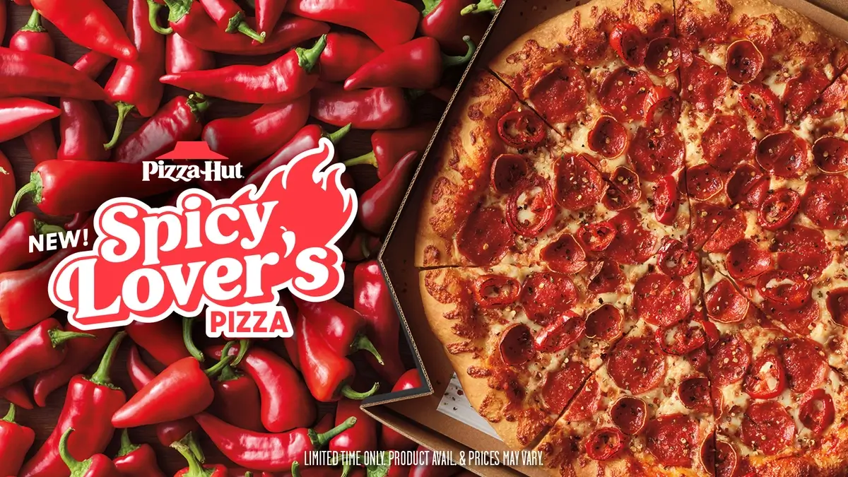 "Pizza Hut's Hot Honey Pizza: Experience the perfect balance of sweet heat and savory flavors with this trendy pizza topping."