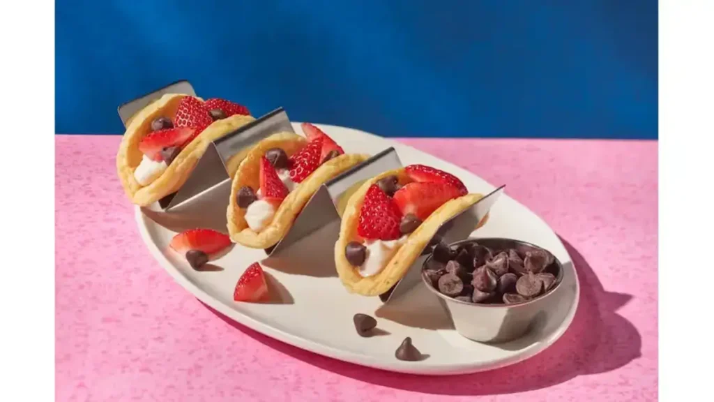 IHOP's new Pancake Tacos: sweet and savory handheld pancakes. Join the #PancakeorTaco debate, available for $6 at select locations until July 30th.