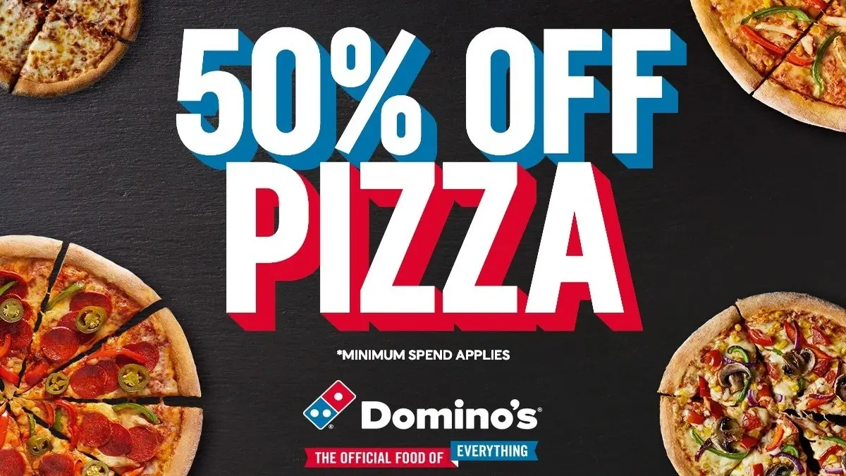 Grab a slice of the action! Domino's Pizza offers a sizzling 50% off on all menu-priced pizzas for online orders until August 20th. Don't out!