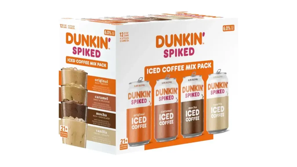 "Dunkin' introduces spiked iced coffees & teas with flavors. Alcohol-infused twist on beloved drinks, available in select US states."
